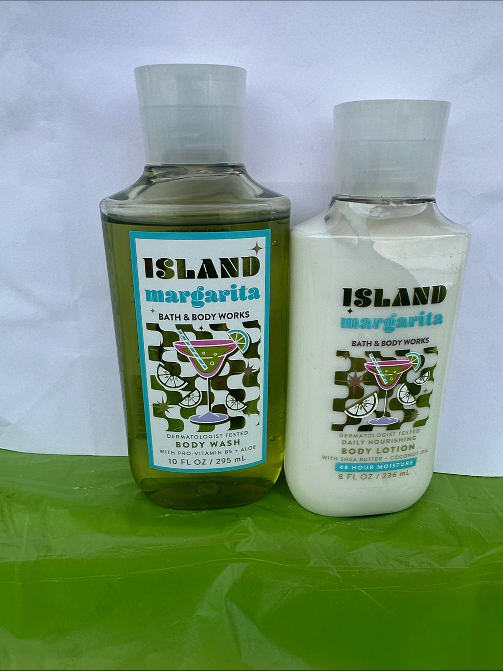 Bath & Body Works Island Margarita Body Wash & Lotion - Green & White